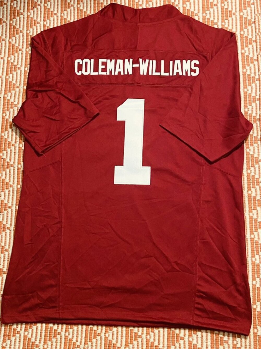 Ryan Coleman-Williams Black Stitched Jersey Red Vapor